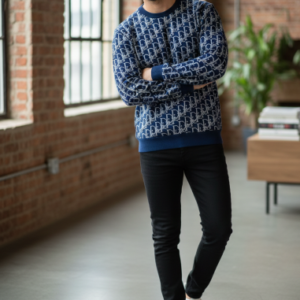 Dior Men’s Oblique Gradient Jacquard Jumper