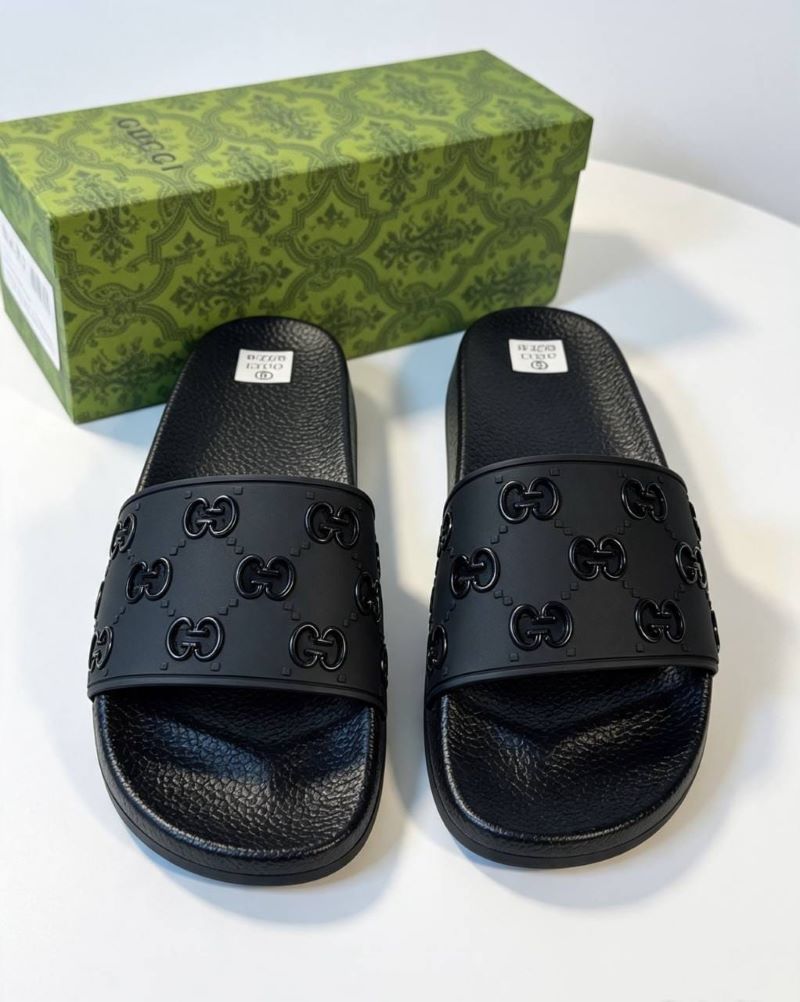 Gucci Interlocking GG Embossed Rubber Slides