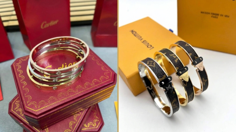 CARTIER & LV BANGLE WITH FULL PACKING