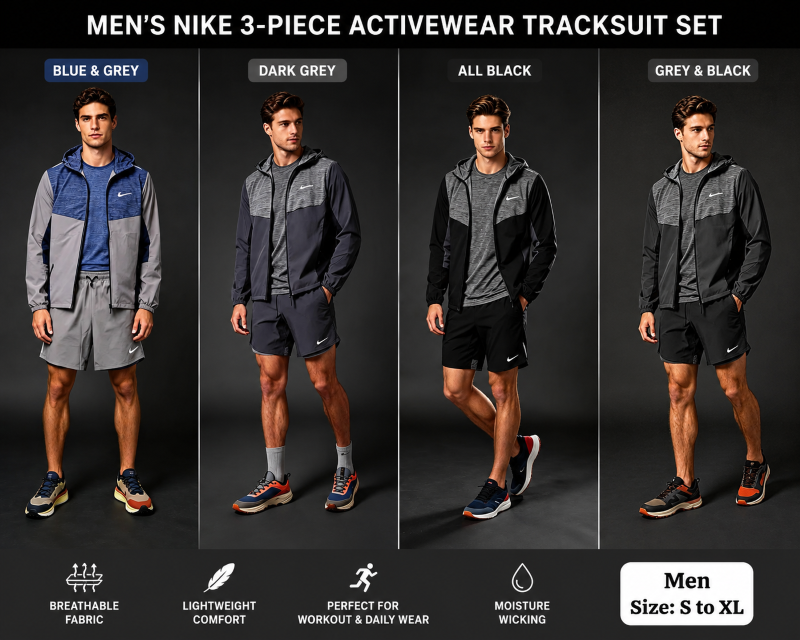 Men's Nike 3-Piece Activewear Tracksuit Set